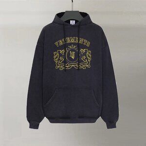 Vetements Printed Hoodie Black